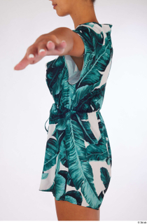 Jade Tropical print V-neck romper casual dressed upper body 0003.jpg